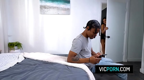 Grounded latina teen Serena Santos gets pounded rough by her black boyfriend