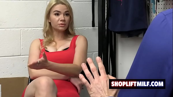 Blonde MILF Angelica Coralvine gets her pussy destroyed for stealing a watch at the store
