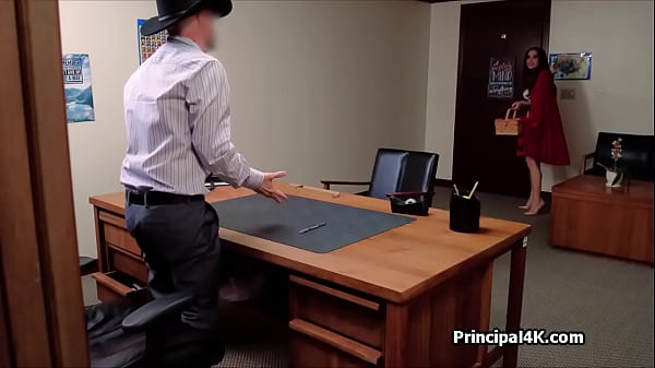 Principal fucks milf during Halloween party in his office