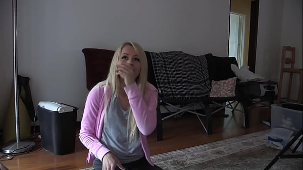 18 Blonde Teen Zoey Monroe’s Shaven Pussy Is Splattered With Jizz