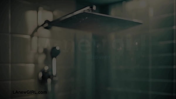 Stunning brunette model took a shower