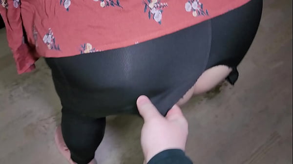 Anal for sexy BBW step mommy with anal plug in big ass and ripped leggings while daddy isn’t home