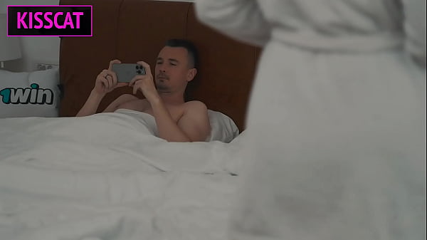 Stepmom Shares Bed with Stepson and Catches Him Jerking to Porn—Will She Join or Just Watch?!